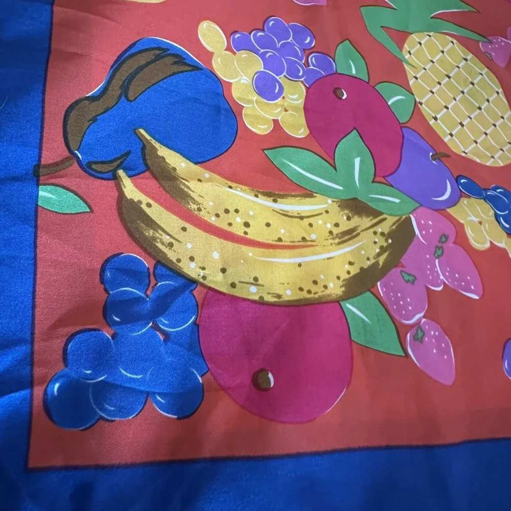 FUN FRUIT SCARF Pinapple Grape Banana Pear Strawberry Square 27